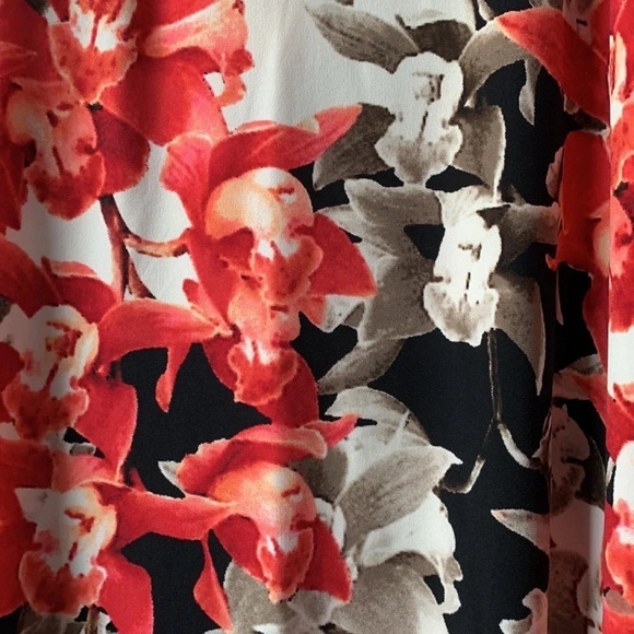 JM Collection women's size large floral maxi, orange, black and cream, n… - Picture 3 of 6